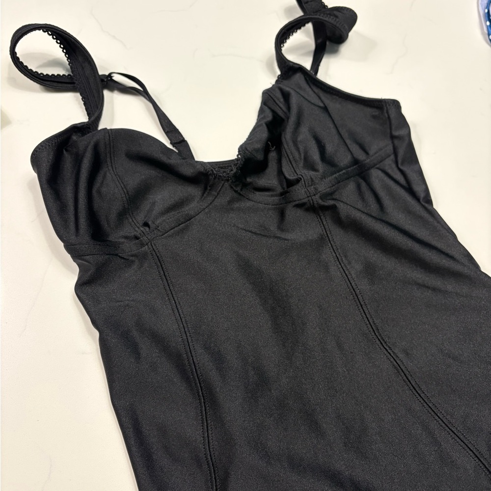 Urban Outfitters Black Satin Bodysuit
